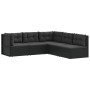 Set de muebles de jardín 5 pzas y cojines ratán sintético negro de vidaXL, Conjuntos de jardín - Ref: Foro24-3187096, Precio:...