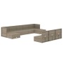 Set de muebles de jardín 10 pzas y cojines ratán sintético gris de vidaXL, Conjuntos de jardín - Ref: Foro24-3187256, Precio:...