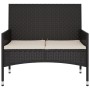 2-seater garden bench with black synthetic rattan cushions by vidaXL, garden benches - Ref: Foro24-319488, Price: 105,63 €, D...