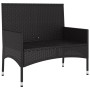 2-seater garden bench with black synthetic rattan cushions by vidaXL, garden benches - Ref: Foro24-319488, Price: 105,63 €, D...