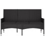 3-seater garden bench with black synthetic rattan cushions by vidaXL, garden benches - Ref: Foro24-319494, Price: 88,95 €, Di...