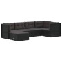 Set muebles de jardín 6 piezas y cojines ratán sintético negro de vidaXL, Conjuntos de jardín - Ref: Foro24-3187113, Precio: ...