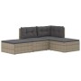 Set de muebles de jardín 4 pzas y cojines ratán sintético gris de vidaXL, Conjuntos de jardín - Ref: Foro24-3187187, Precio: ...