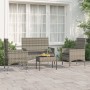 4-teiliges Gartenmöbel-Set und graue synthetische Rattankissen von vidaXL, Gartensets - Ref: Foro24-319497, Preis: 160,64 €, ...