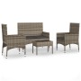 Set de muebles de jardín 4 pzas y cojines ratán sintético gris de vidaXL, Conjuntos de jardín - Ref: Foro24-319497, Precio: 1...