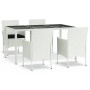 Set comedor de jardín 5 pzas con cojines ratán sintético blanco de vidaXL, Conjuntos de jardín - Ref: Foro24-3187342, Precio:...