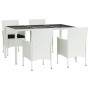 Set comedor de jardín 5 pzas con cojines ratán sintético blanco de vidaXL, Conjuntos de jardín - Ref: Foro24-3187342, Precio:...