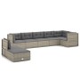 Set de muebles de jardín 8 pzas y cojines ratán sintético gris de vidaXL, Conjuntos de jardín - Ref: Foro24-3187217, Precio: ...