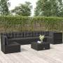 Set de muebles de jardín y cojines 7 pzas ratán sintético negro de vidaXL, Conjuntos de jardín - Ref: Foro24-3187133, Precio:...