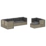 Set de muebles de jardín 8 pzas y cojines ratán sintético gris de vidaXL, Conjuntos de jardín - Ref: Foro24-3187226, Precio: ...