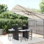 Gartentisch und hohe Hocker und Kissen 7-teilig aus schwarzem PE-Rattan von vidaXL, Gartensets - Ref: Foro24-3187621, Preis: ...