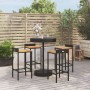 Bartisch und Gartenhocker 5 Stück Akazienholz PE Rattan schwarz von vidaXL, Gartensets - Ref: Foro24-3187716, Preis: 239,50 €...