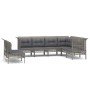 Set de muebles de jardín 9 pzas y cojines ratán sintético gris de vidaXL, Conjuntos de jardín - Ref: Foro24-3187531, Precio: ...