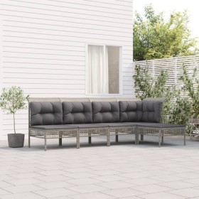 5-teiliges Gartenmöbel-Set und graue synthetische Rattankissen von vidaXL, Gartensets - Ref: Foro24-3187499, Preis: 228,99 €,...