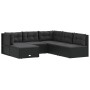 Set muebles de jardín 6 piezas y cojines ratán sintético negro de vidaXL, Conjuntos de jardín - Ref: Foro24-3187097, Precio: ...