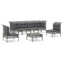 Set de muebles de jardín 7 pzas y cojines ratán sintético gris de vidaXL, Conjuntos de jardín - Ref: Foro24-3187489, Precio: ...