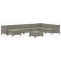 Set de muebles de jardín 9 pzas y cojines ratán sintético gris de vidaXL, Conjuntos de jardín - Ref: Foro24-3187299, Precio: ...