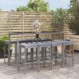 Garden table and high stools 9 pieces and gray PE rattan cushions by vidaXL, Garden sets - Ref: Foro24-3187638, Price: 362,98...