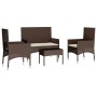 4-piece garden furniture set and brown synthetic rattan cushions by vidaXL, Garden sets - Ref: Foro24-319495, Price: 161,49 €...