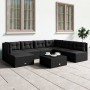 Set de muebles de jardín y cojines 7 pzas ratán sintético negro de vidaXL, Conjuntos de jardín - Ref: Foro24-3187099, Precio:...