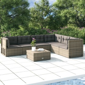 6-piece garden furniture set and gray synthetic rattan cushions by vidaXL, Garden sets - Ref: Foro24-3187214, Price: 514,99 €...