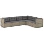 Set de muebles de jardín 6 pzas y cojines ratán sintético gris de vidaXL, Conjuntos de jardín - Ref: Foro24-3187214, Precio: ...