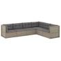 Set de muebles de jardín 6 pzas y cojines ratán sintético gris de vidaXL, Conjuntos de jardín - Ref: Foro24-3187214, Precio: ...