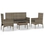 4-piece garden furniture set and gray synthetic rattan cushions by vidaXL, Garden sets - Ref: Foro24-319501, Price: 186,06 €,...