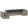 Set de muebles de jardín 7 pzas y cojines ratán sintético gris de vidaXL, Conjuntos de jardín - Ref: Foro24-3187222, Precio: ...