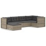 6-piece garden furniture set and gray synthetic rattan cushions by vidaXL, Garden sets - Ref: Foro24-3187196, Price: 544,99 €...