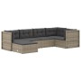 6-piece garden furniture set and gray synthetic rattan cushions by vidaXL, Garden sets - Ref: Foro24-3187196, Price: 544,99 €...