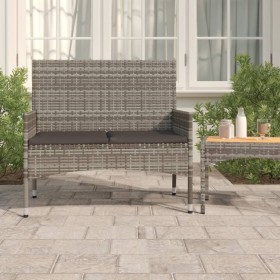 2-Sitzer-Gartenbank mit grauen synthetischen Rattankissen von vidaXL, Gartenbänke - Ref: Foro24-319489, Preis: 90,94 €, Rabat...