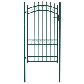 Fence gate with green steel spikes 100x175 cm by vidaXL, garden gates - Ref: Foro24-146376, Price: 251,99 €, Discount: %