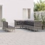 9-teiliges Gartenmöbel-Set und graue synthetische Rattankissen von vidaXL, Gartensets - Ref: Foro24-3187545, Preis: 435,99 €,...