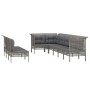 9-piece garden furniture set and gray synthetic rattan cushions by vidaXL, Garden sets - Ref: Foro24-3187545, Price: 435,30 €...