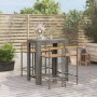 Bartisch und Gartenhocker 5 Stück Akazienholz PE Rattan grau von vidaXL, Gartensets - Ref: Foro24-3187713, Preis: 273,99 €, R...