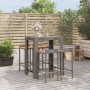 Bartisch und Gartenhocker 5 Stück Akazienholz PE Rattan grau von vidaXL, Gartensets - Ref: Foro24-3187709, Preis: 261,77 €, R...