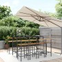 Mesa bar y taburetes jardín 9 pzas madera acacia ratán PE negro de vidaXL, Conjuntos de jardín - Ref: Foro24-3187696, Precio:...