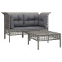 3-piece garden furniture set and gray synthetic rattan cushions by vidaXL, Garden sets - Ref: Foro24-3187473, Price: 160,58 €...