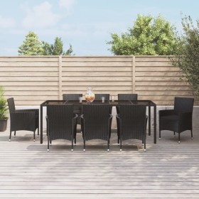 9-piece garden dining set and black synthetic rattan cushions by vidaXL, Garden sets - Ref: Foro24-3187330, Price: 738,87 €, ...