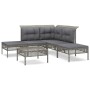 Set de muebles de jardín 6 pzas y cojines ratán sintético gris de vidaXL, Conjuntos de jardín - Ref: Foro24-3187511, Precio: ...