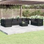 Set de muebles de jardín 8 pzas y cojines ratán sintético negro de vidaXL, Conjuntos de jardín - Ref: Foro24-3187144, Precio:...