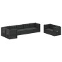 Set de muebles de jardín 8 pzas y cojines ratán sintético negro de vidaXL, Conjuntos de jardín - Ref: Foro24-3187144, Precio:...