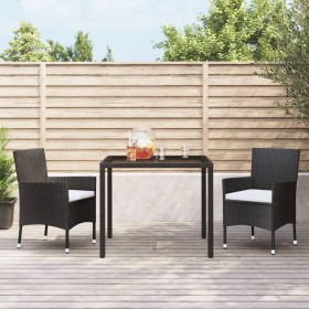 3-piece garden dining set with black synthetic rattan cushions by vidaXL, Garden sets - Ref: Foro24-3187316, Price: 196,59 €,...