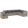 Set de muebles de jardín 7 pzas y cojines ratán sintético gris de vidaXL, Conjuntos de jardín - Ref: Foro24-3187218, Precio: ...