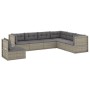 Set de muebles de jardín 7 pzas y cojines ratán sintético gris de vidaXL, Conjuntos de jardín - Ref: Foro24-3187218, Precio: ...