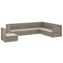 Set de muebles de jardín 7 pzas y cojines ratán sintético gris de vidaXL, Conjuntos de jardín - Ref: Foro24-3187218, Precio: ...