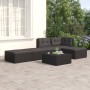 5-teiliges Gartenmöbel-Set und Kissen aus synthetischem Rattan schwarz von vidaXL, Gartensets - Ref: Foro24-3187105, Preis: 3...