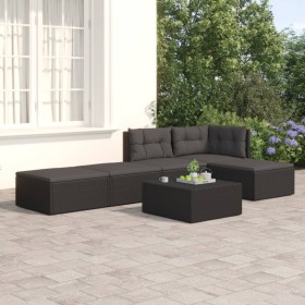 5-piece garden furniture set with black synthetic rattan cushions by vidaXL, Garden sets - Ref: Foro24-3187105, Price: 344,99...