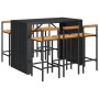 Bar table and garden stools 7 pieces acacia wood PE rattan black by vidaXL, Garden sets - Ref: Foro24-3187702, Price: 454,99 ...